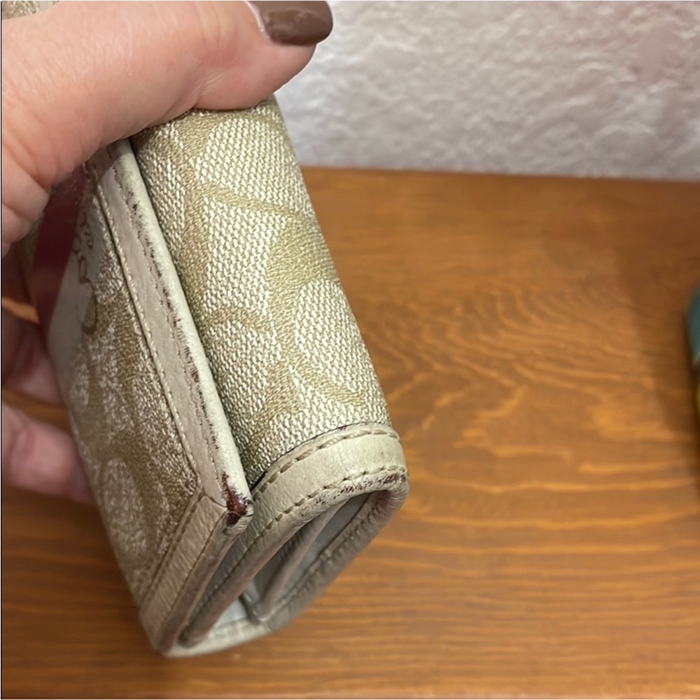 Coach Beige and Pink Monogram mid size Wallet - Picture 3 of 6